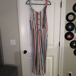 Justify Brand 2X Striped Jumpsuit